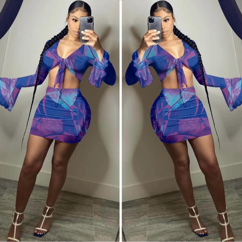 Multicolored Skirt Set